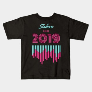 Sober Since 2019 Alcoholic Recovery Kids T-Shirt